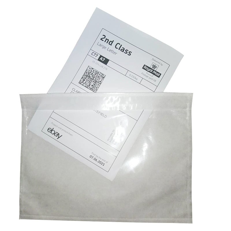 LabelMore أكياس مظاريف التعبئة من LabelMore مقاس 6 بوصات × 9 بوصات، وأغلفة ملصقات الشحن البلاستيكية الشفافة وقائمة التعبئة (50 قطعة) (6 بوصة × 9 بوصة، 50 قطعة) - Image 1